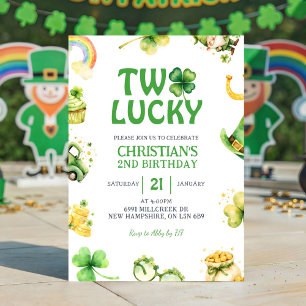 St. Patrick Zwei Glückliche Geburtstagseinladung Einladung