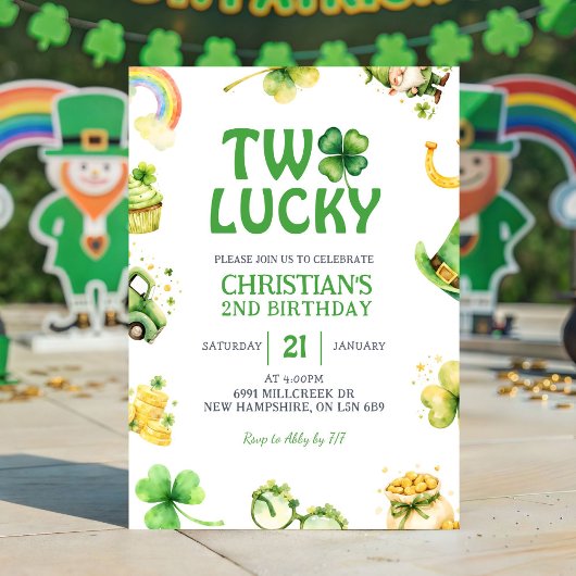 St. Patrick Zwei Glückliche Geburtstagseinladung Einladung