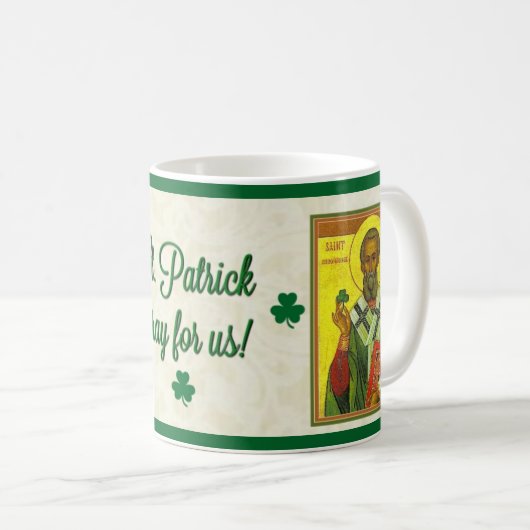 St- PatrickBischof des Irland-Katholisch-Heiligen Kaffeetasse (VorderseiteRechts)