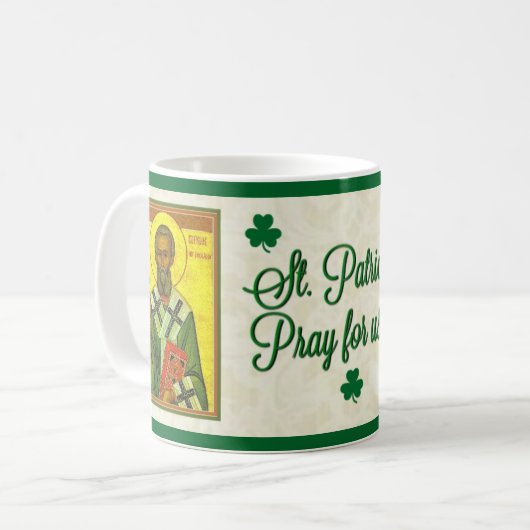 St- PatrickBischof des Irland-Katholisch-Heiligen Kaffeetasse (Vorderseite Links)