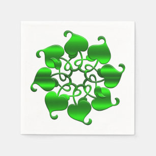 St- Patrickelement. Grüner Mandala. Serviette