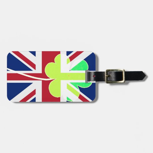 St- PatrickKleeblatt-Klee-BRITISCHE Flagge Irland Gepäckanhänger (Vorderseite horizontal)