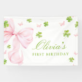 St. Patricks 1st Birthday Girl Banner Party Sign (Horizontal)