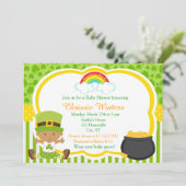 St Patricks African American Girl Baby Shower Einladung (Stehend Vorderseite)