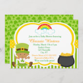 St Patricks African American Girl Baby Shower Einladung (Vorne/Hinten)
