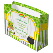 St Patricks African American Girl Baby Shower Große Geschenktüte (Rückseite Schrägansicht)