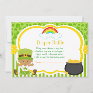 St Patricks African American Girl Diaper Raffle Einladung
