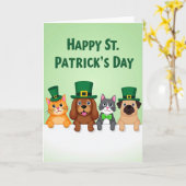 St Patricks Animal Friends Holiday Card Karte (Gelbe Blume)