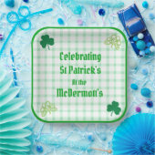 St Patricks Aquarell Grün Kleeblätter Pappteller (Party)