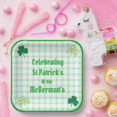 St Patricks Aquarell Grün Kleeblätter Pappteller (Party)