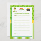 St Patricks Baby Boy Advice List Einladung (Vorderseite)