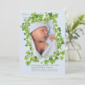 St. Patrick's Baby boy Foto Geburtserklärung Ankündigung (Stehend Vorderseite)