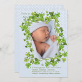 St. Patrick's Baby boy Foto Geburtserklärung Ankündigung (Vorne/Hinten)