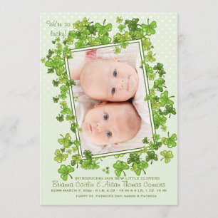 St. Patrick's Baby Foto Geburtsankündigung Ankündigung