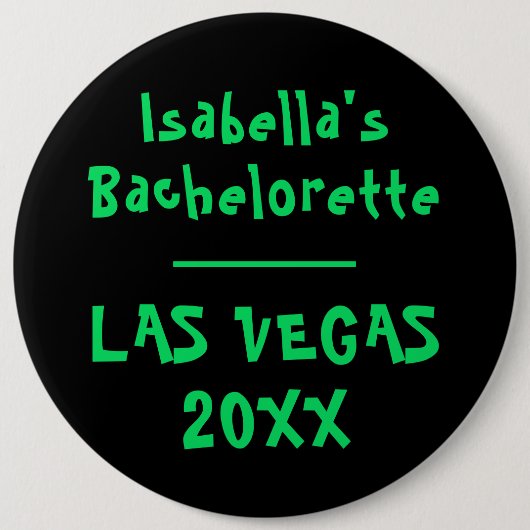 St Patricks Bachelorette in Vegas Neon Button (Vorderseite)