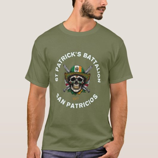 St Patricks Battalion San Patricios Irish Mexican T-Shirt (Vorderseite)