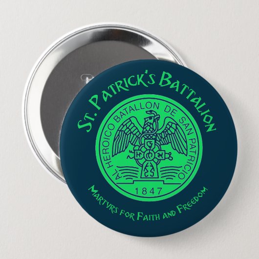 St. Patrick's Battalion San Patricios Katholik Button (Vorne & Hinten)