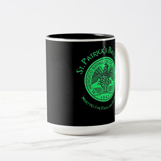 St. Patrick's Battalion San Patricios Katholik Zweifarbige Tasse (VorderseiteRechts)