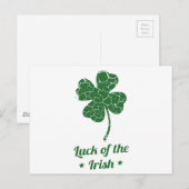 st patricks bekümmertes Glücksklee Postkarte (Vorne/Hinten)