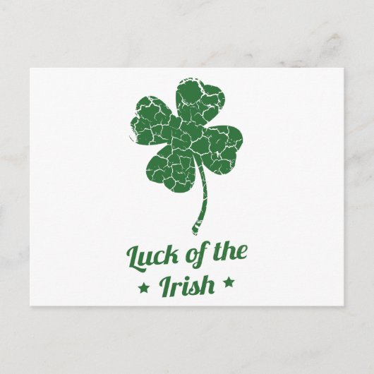 st patricks bekümmertes Glücksklee Postkarte (Vorderseite)