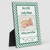 St. Patrick's Birth Announcement Baby Boy Foto Fotoplatte (Seite)