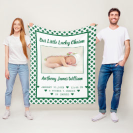 St. Patrick's Birth Announcement Baby Foto Name Fleecedecke