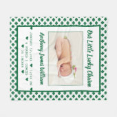 St. Patrick's Birth Announcement Baby Foto Name Fleecedecke (Vorderseite (Horizontal))