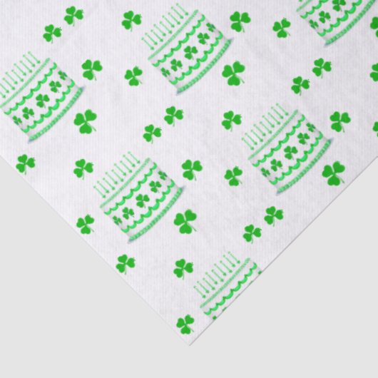 St. Patrick's Birthday Cake Pattern Seidenpapier (Ausschnitt)