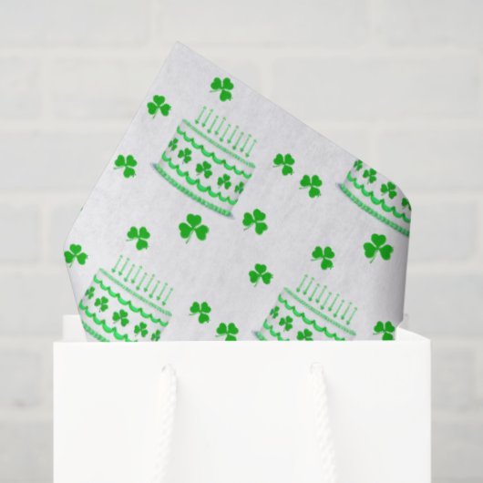 St. Patrick's Birthday Cake Pattern Seidenpapier (Geschenktüte)