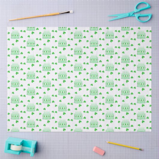 St. Patrick's Birthday Cake Pattern Seidenpapier (Basteln)