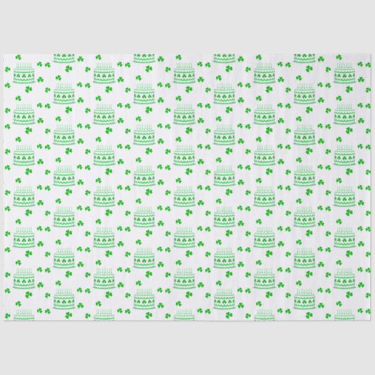 St. Patrick's Birthday Cake Pattern Seidenpapier (Vorderseite)