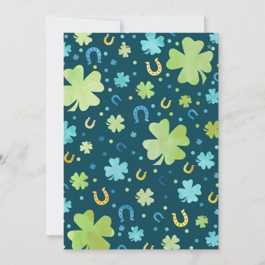 St. Patrick's Birthday Einladung Lucky Charm (Rückseite)