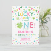 St. Patrick's Birthday Einladung Lucky Lady Party (Stehend Vorderseite)