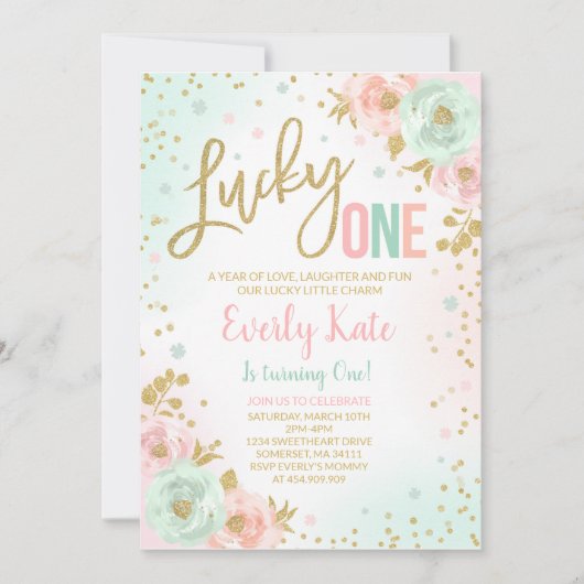 St. Patrick's Birthday Einladung Lucky One Party (Vorderseite)