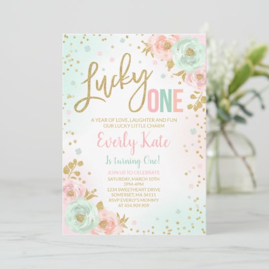 St. Patrick's Birthday Einladung Lucky One Party (Stehend Vorderseite)