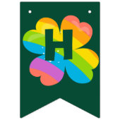 St. Patrick's Birthday Rainbow Clover Green Irish Wimpelkette (Zweite Fahne)