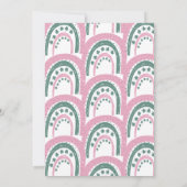 St. Patricks Birthday Rainbow Hand Drawn Pink Einladung (Rückseite)