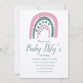 St. Patricks Birthday Rainbow Hand Drawn Pink Invi Einladung (Vorderseite)