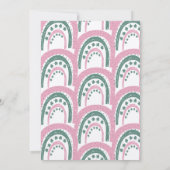 St. Patricks Birthday Rainbow Hand Drawn Pink Invi Einladung (Rückseite)