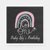 St. Patricks Birthday Rainbow Hand Drawn Pink Napk Serviette (Vorderseite)