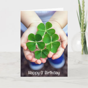 St. Patrick's Birthday Vier-Leaf Clovers Feiertagskarte