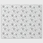 St Patricks Black & White Irish Sugar Skulls Geschenkpapier (Flach)