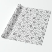St Patricks Black & White Irish Sugar Skulls Geschenkpapier (Ungerollt)