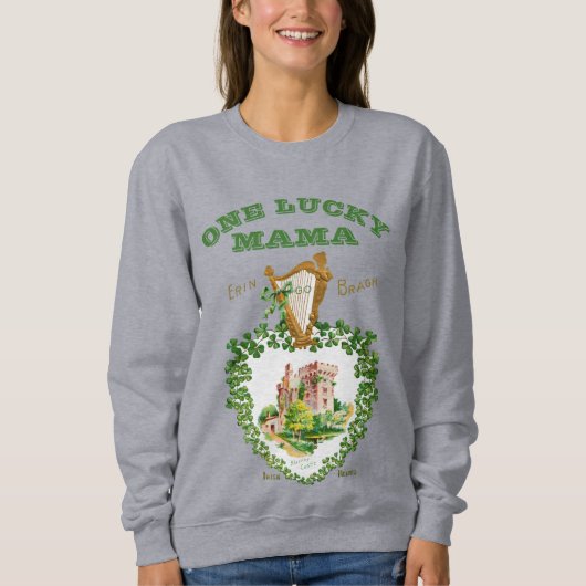 St Patrick's Blarney Castle Irish Harp Lucky Mama Sweatshirt (Vorderseite)