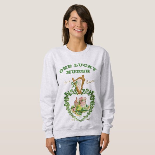 St Patrick's Blarney Castle Irish Harp Lucky Nurse Sweatshirt (Vorne ganz)