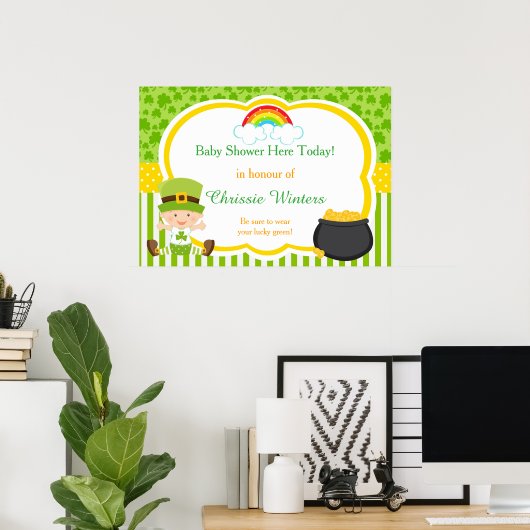 St Patricks Boy Baby Shower Poster (Heimbüro)