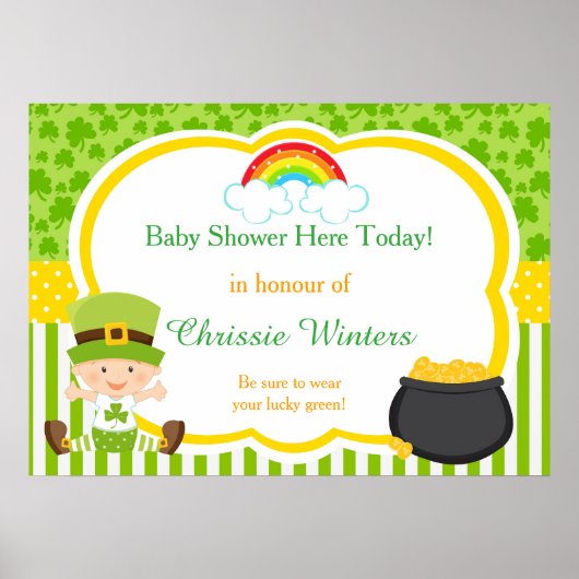 St Patricks Boy Baby Shower Poster (Vorne)