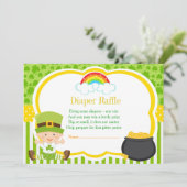 St Patricks Boy Babydusche Windelwanne Einladung (Stehend Vorderseite)