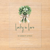 St. Patricks Brautschauer-Clover-Bouquet Acryleinladungen (Vorderseite)