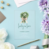 St. Patricks Brautschauer-Clover-Bouquet Acryleinladungen (In Situ (Hochzeit))